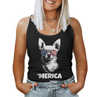 American Flag Merica Chihuahua Dog 4Th Of July Kids Women Women Tank Top | Seseable UK