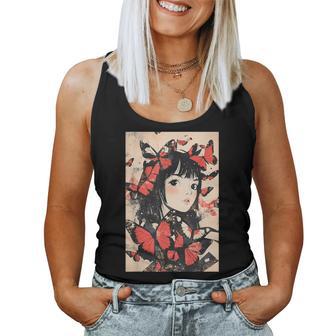 Anime Manga Gothique Papillon Fleurs Floral Goth Débardeur pour femme - Cadeauxyz