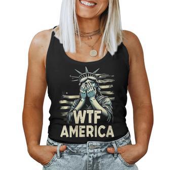 Anti-Trump Political And Democracy Wtf America Women Tank Top - Thegiftio UK