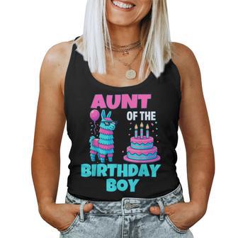 Aunt Of Birthday Boy Llama Pinata Party Family Mathing Women Women Tank Top - Thegiftio UK