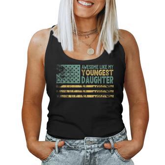 Awesome Like My Youngest Daughter Father's Day Dad Usa Flag Men Women Tank Top - Thegiftio UK