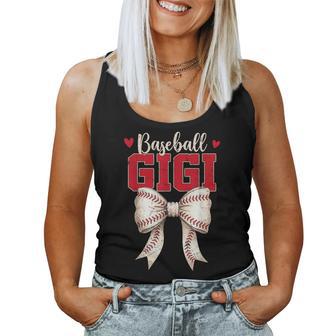 Baseball Gigi Coquette Bow Game Day Women Tank Top - Monsterry
