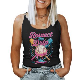 Baseball Mom Dad Son Ice Cream Drip Respect The Drip Women Tank Top - Thegiftio UK