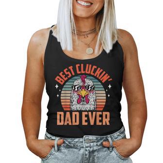 Best Cluckin Dad Ever Chicken Farming Daddy Fathers Day Women Tank Top | Seseable UK
