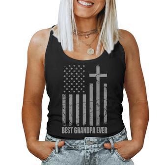 Best Grandpa Ever Christian Patriotic Grandpa Fathers Day Women Tank Top - Thegiftio