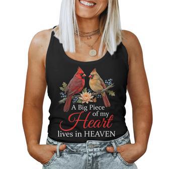 A Big Piece Of My Heart Lives In Heaven Cardinal Memorial Women Tank Top - Thegiftio UK