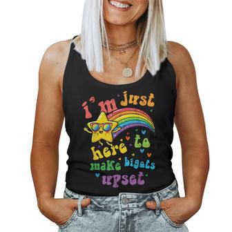 Here To Make Bigots Upset Gay Pride Lgbtq Women Women Tank Top - Monsterry