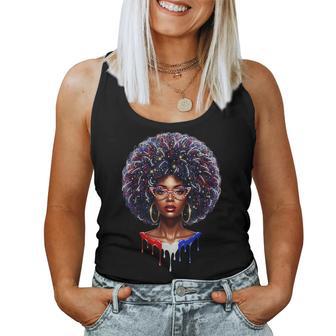 Black Girl Afro Us African American Female 4Th Of July Women Women Tank Top - Monsterry