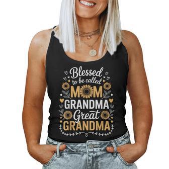 Blessed To Be Called Mom Grandma And Great Grandma Women Tank Top - Thegiftio