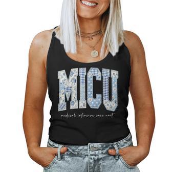 Boho Floral Micu Nurse Patchwork Medical Intensive Care Unit Women Tank Top - Thegiftio UK