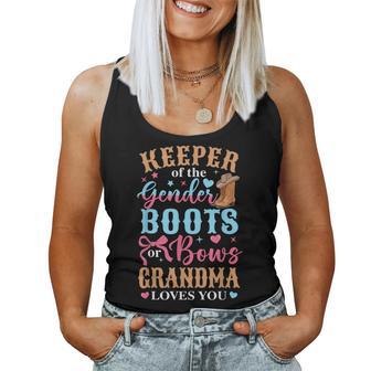 Boots Or Bows Grandma Loves You Gender Reveal Family Women Tank Top - Thegiftio UK