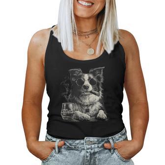 Border Collie Dad Hundonnenbrilleatertag Familie Tank Top Frauen - Seseable