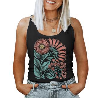 Botanical Boho Daisy Flower Retro Floral Wildflower Gardener Women Tank Top - Thegiftio