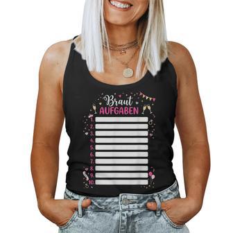 Braut Aufgaben Jga Frauen Junggeselllinnenabschied Tank Top Frauen - Seseable