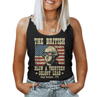 British Blew 13 Colony Lead Washington 4Th Of July Women Women Tank Top - Monsterry