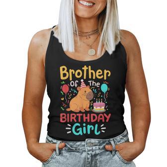 Brother Of The Birthday Girl Capybara Bday Family Matching Women Tank Top - Monsterry