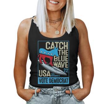 Catch The Blue Waveurfing Democrat Donkey Midterm Election レディースタンクトップ - Kawaiitshirt