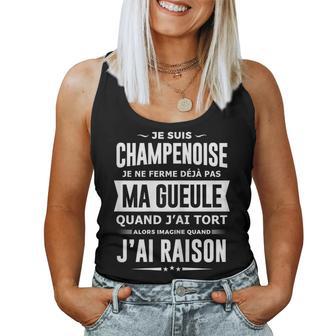 Champenoise Je Ferme Pas Ma Gueule Fête Humour Champagne Débardeur pour femme - Cadeauxyz