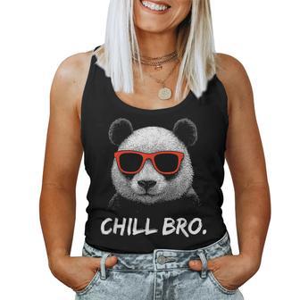Chill Bro – Lustiges Panda Mitonnenbrille Gamer Tank Top Frauen - Seseable