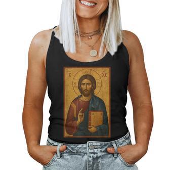 Christian Orthodox Jesus Christ Icon Women Tank Top - Thegiftio UK