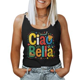 Ciao Bella Arte Retro Italiano Estilo Mediterráneo Cuello Camiseta sin mangas para mujer - Regaloses
