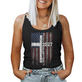 Class Of 2027 Senior Christian American Flag Graduation 2027 Women Tank Top - Thegiftio UK