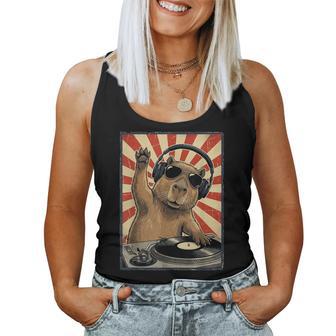Cool Retro Capybara Dj Capybaras Music Hombres Es Camiseta sin mangas para mujer - Regaloses