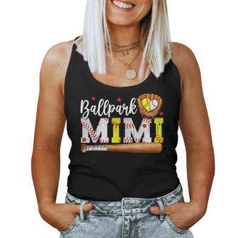 Cute Ballpark Mimi Softball Mimi Baseball Mimi Grandma Women Tank Top - Monsterry