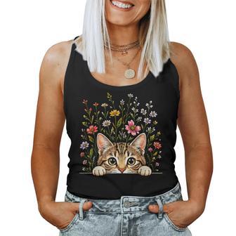 Cute Cat Flower Women Tank Top - Thegiftio UK