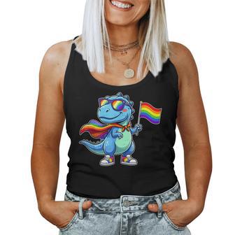 Cute Dinosaur Rainbow Lgbtq Gay Pride Dino Boys Toddler Kids Women Tank Top - Thegiftio UK