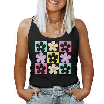 Cute Flower Pattern Retro Groovy Daisy Flower 70S Women Tank Top - Thegiftio UK
