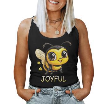 Cute Inspirational Be Joyful Bumble Bee Women Tank Top - Thegiftio UK