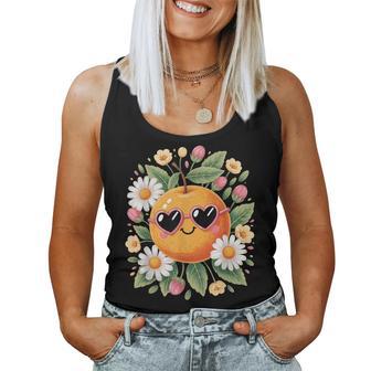 Cute Orange With Flower For & Girls Oranges Fruit Women Tank Top - Thegiftio UK