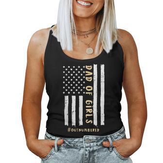 Dad Of Girls Outnumbered Us Flag Fathers Day Papa Men Women Tank Top - Thegiftio UK