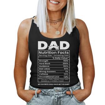 Dad Nutrition Facts Father's Day Sarcastic Grandpa Dad Women Tank Top - Thegiftio
