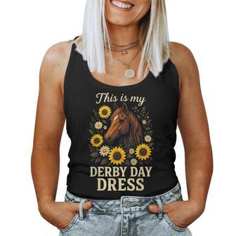 This Is My Derby Day Dress Horse Racing Sunflowers Women Tank Top - Thegiftio UK