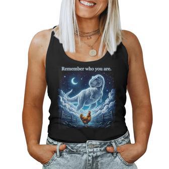 Dinosaur Chicken Remember Who Are You Women Tank Top - Monsterry
