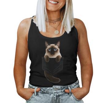 Diseño Gráfico De Gatito De Bolsillo Para Amantes De Los Gatos Cuello Camiseta sin mangas para mujer - Regaloses