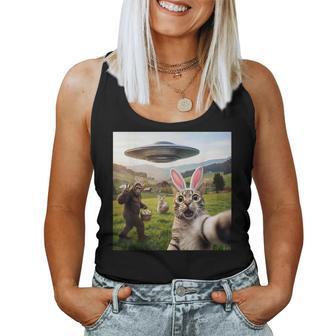 Divertidaelfie De Gato Con Conejo De Pascua Bigfoot Ovni Para Hombres Y Es Camiseta sin mangas para mujer - Regaloses