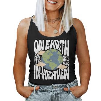 On Earth As It Is In Heaven Retro Religious Christian Women Tank Top - Thegiftio UK