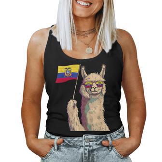 Ecuadorian Roots Llama Sunglass Ecuadorian Flag Ecuador Women Tank Top - Thegiftio UK