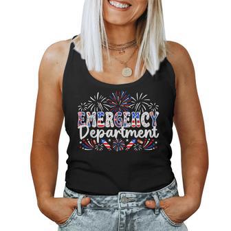 Emergency Department 4Th Of July Er Nurse Us Flag Patriotic Women Tank Top - Thegiftio UK