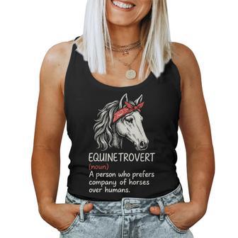 Equinetrovert Definition Horse Lover Women Tank Top - Thegiftio UK