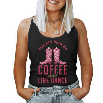 Esta Chica Corre En Café Y Línea Danza Línea Bailando Camiseta sin mangas para mujer - Regaloses