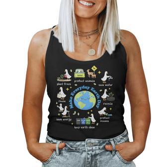 Make Everyday Earth Day Shir Teacher Earth Day Goose Women Tank Top - Thegiftio UK