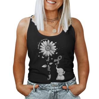 Faith Hope Love Sunflower Elephant Parkinson's Awareness Women Tank Top - Monsterry