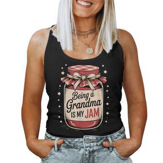 Family Being A Grandma Is My Jam Grandparent Women Tank Top - Thegiftio UK