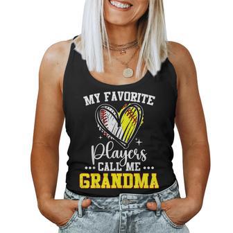 My Favorite Baseball Softball Players Call Me Grandma Heart Women Tank Top - Thegiftio UK