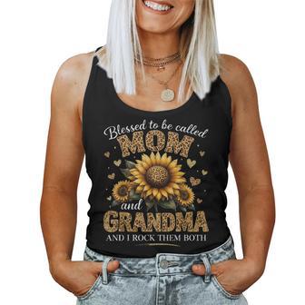 Floral Blessed To Be Called Mom And Grandma I Rock Them Both Women Tank Top - Thegiftio UK