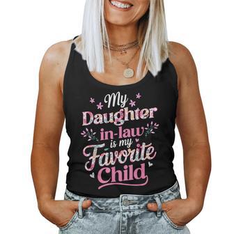 Floral My Daughter In Law Is My Favorite Child Women Tank Top - Thegiftio UK